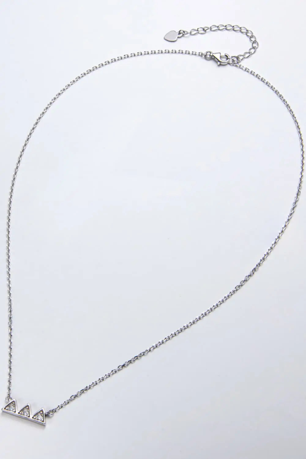Lovcia Moissanite Triangle Platinum-Plated Necklace-Necklaces-Silver-One Size-Silver