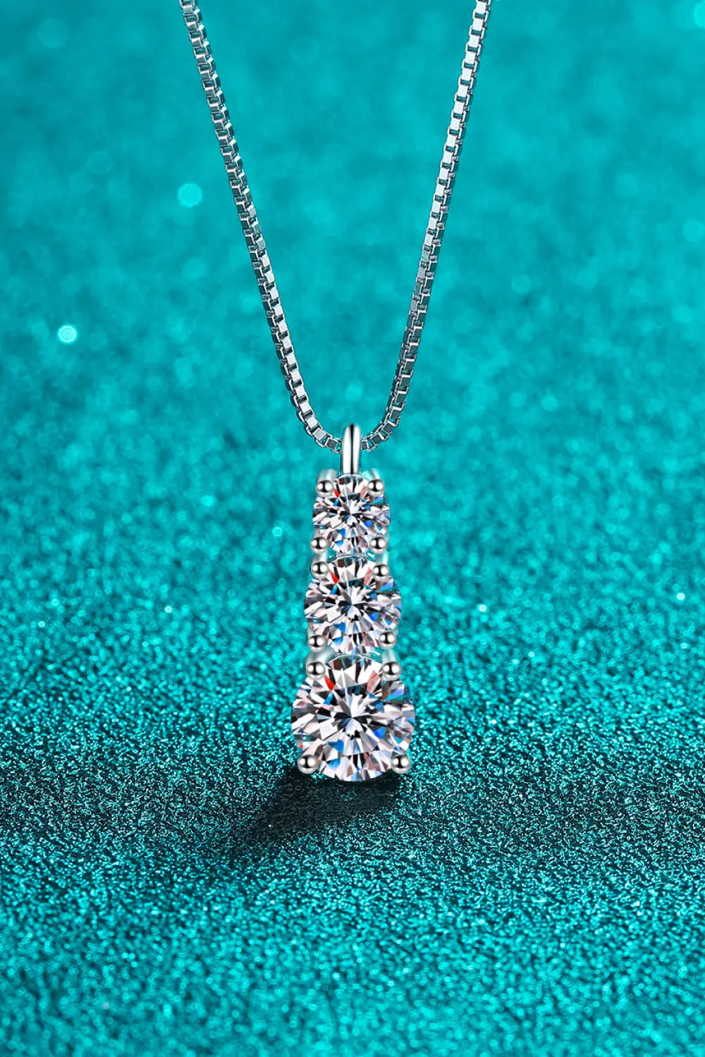 Lovcia Moissanite Triple-Pendant Necklace-Necklaces-Silver-One Size-Silver