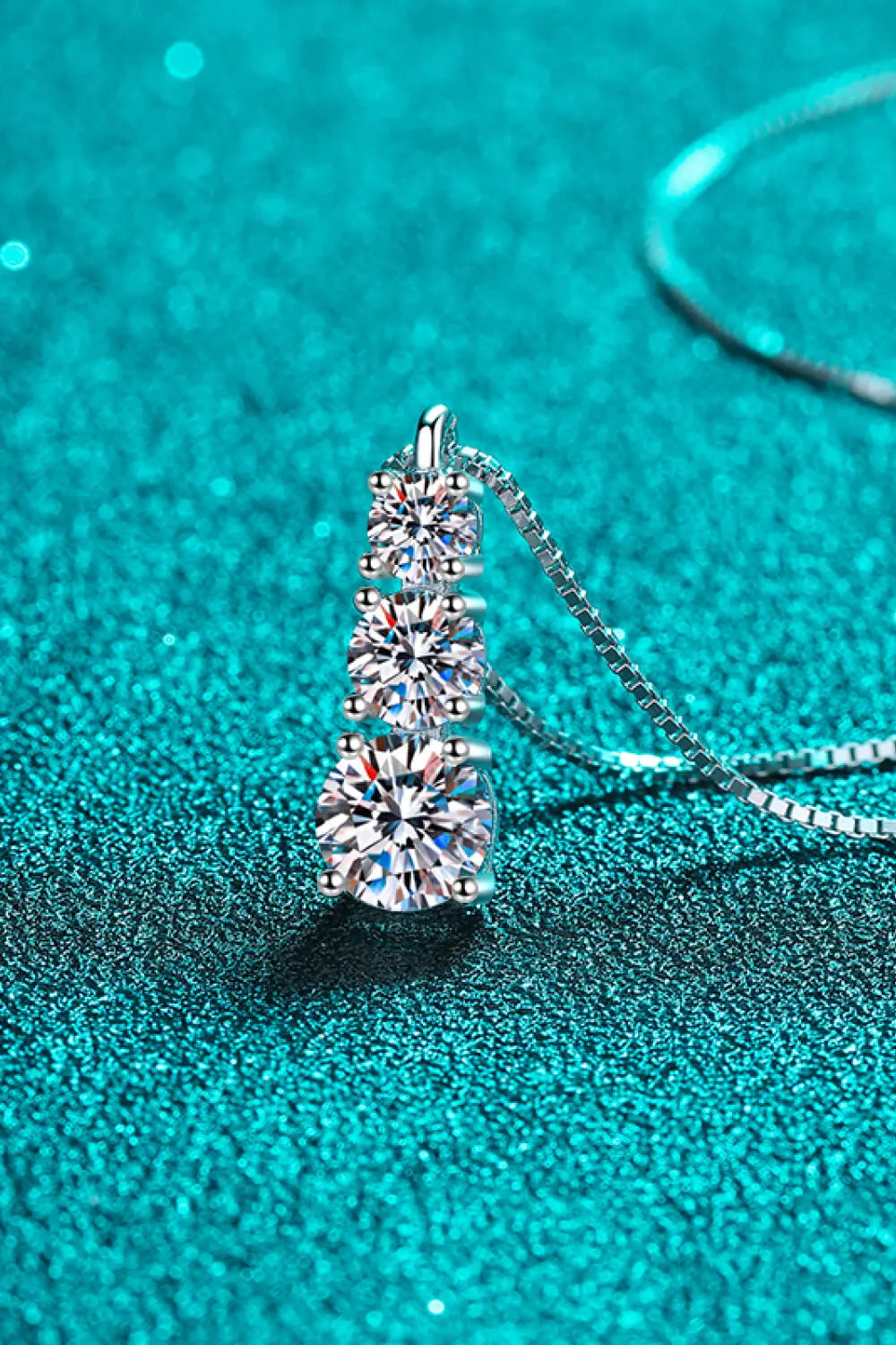 Lovcia Moissanite Triple-Pendant Necklace-Necklaces-Silver-One Size-Silver