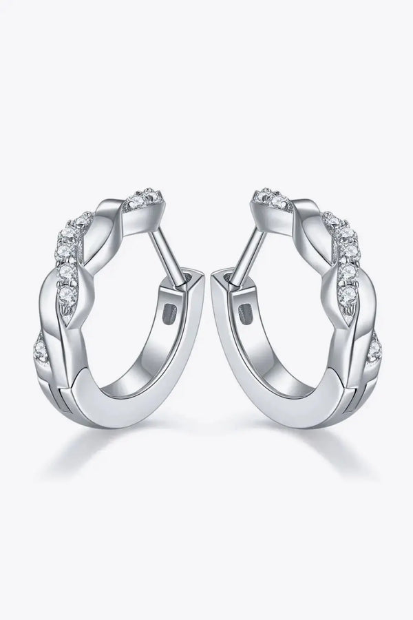 Lovcia Moissanite Twisted Platinum-Plated Earrings-Earrings-Silver-One Size-Silver