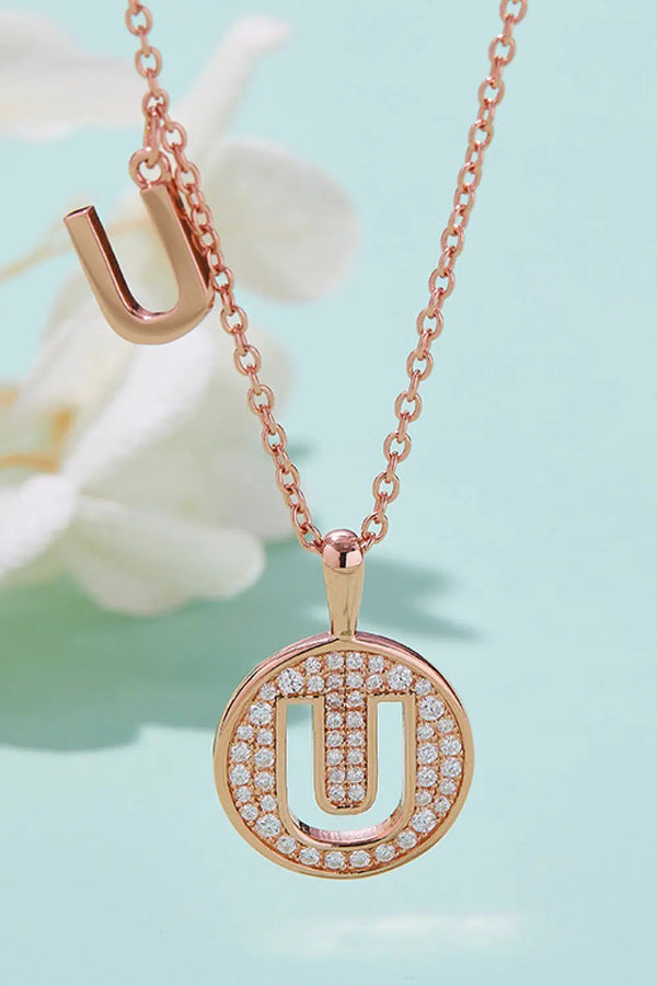 Lovcia Moissanite U to Z Pendant Necklace-Necklaces-U-One Size-U