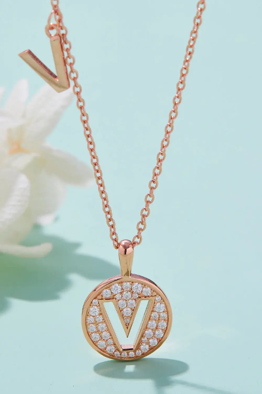 Lovcia Moissanite U to Z Pendant Necklace-Necklaces-V-One Size-V