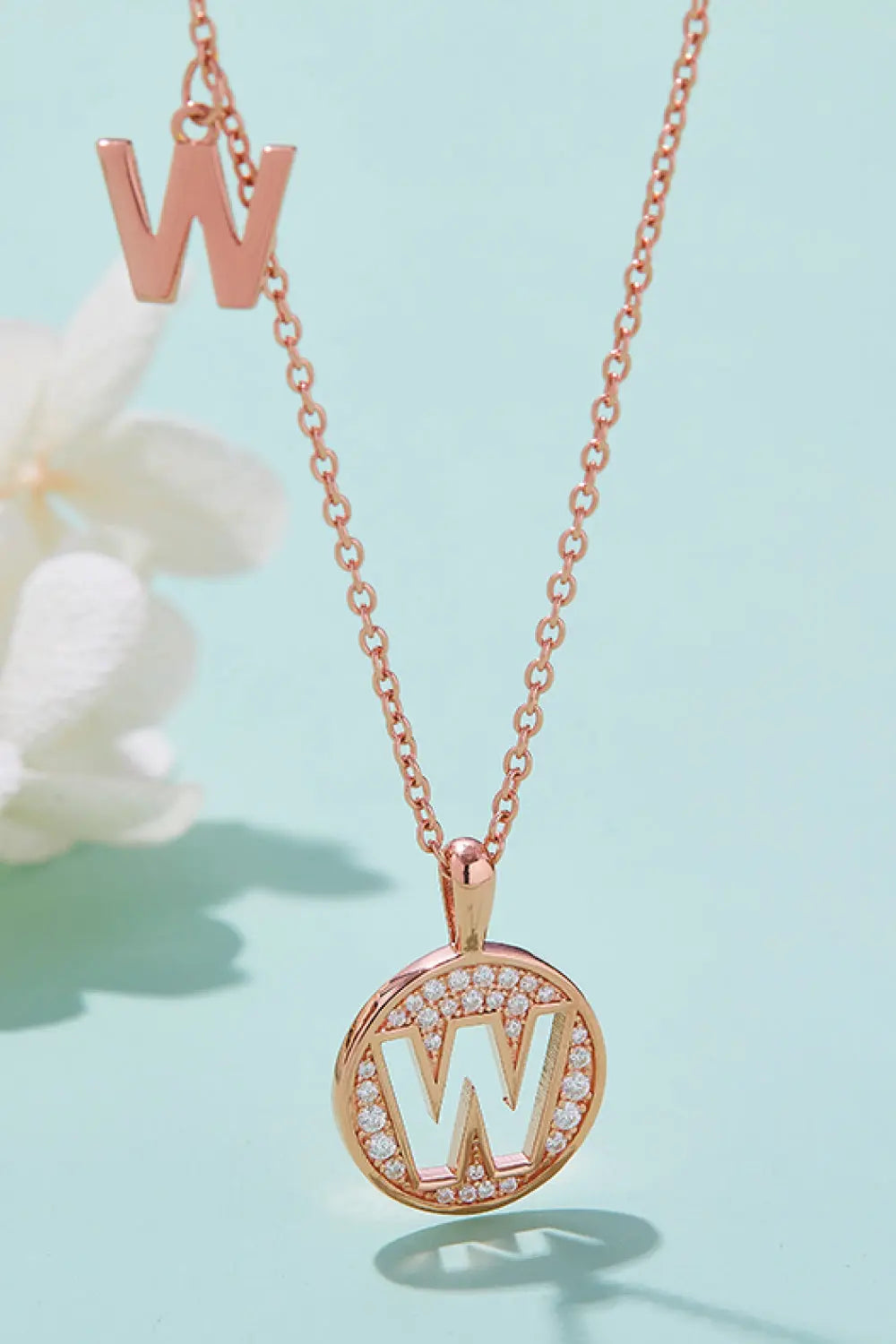Lovcia Moissanite U to Z Pendant Necklace-Necklaces-W-One Size-W