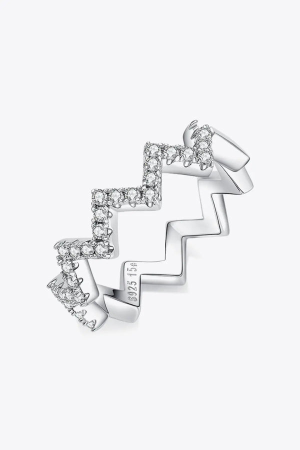 Lovcia Moissanite Wavy Band Ring-Rings-Silver-4.5-Silver