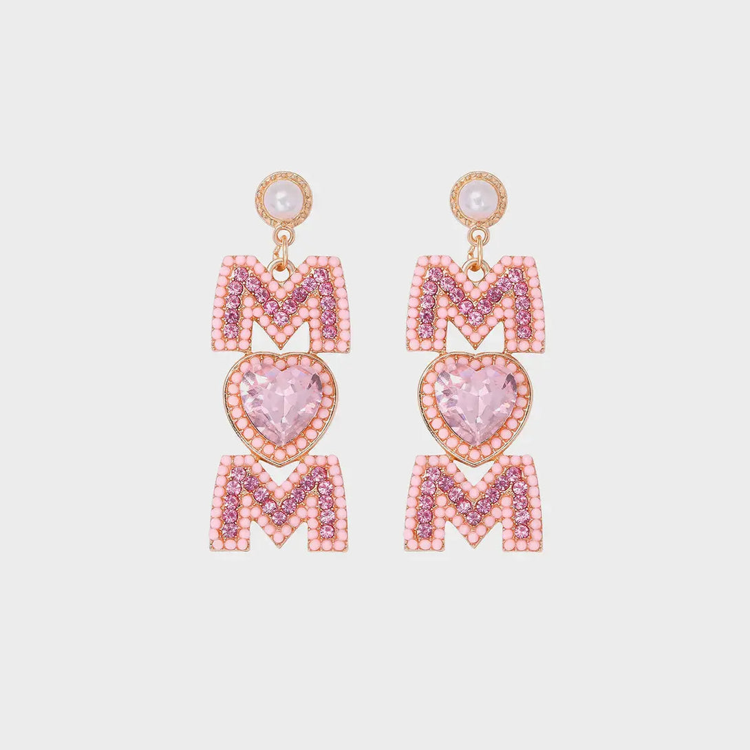 Lovcia MOM Pearl Rhinestone Alloy Earrings-Earrings-Blush Pink-One Size-Blush Pink