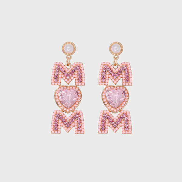 Lovcia MOM Pearl Rhinestone Alloy Earrings-Earrings-Blush Pink-One Size-Blush Pink