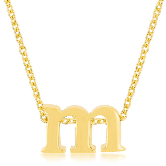 Lovcia Monogram M Gold Necklace Pendant-Pendants-
