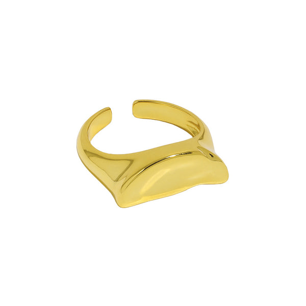 Lovcia Moon Ring 925 Sterling Silver Adjustable Gold Plated-Rings-Yellow Gold-Yellow Gold