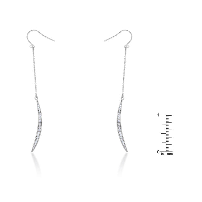 Lovcia Moonlit Elegance 0.5ct CZ Rhodium Drop Earrings-Earrings-