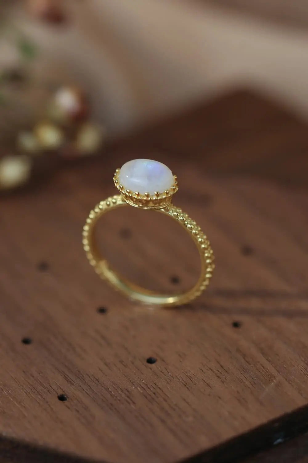Lovcia Moonstone 925 Sterling Silver Ring-Rings-Gold-6-Gold