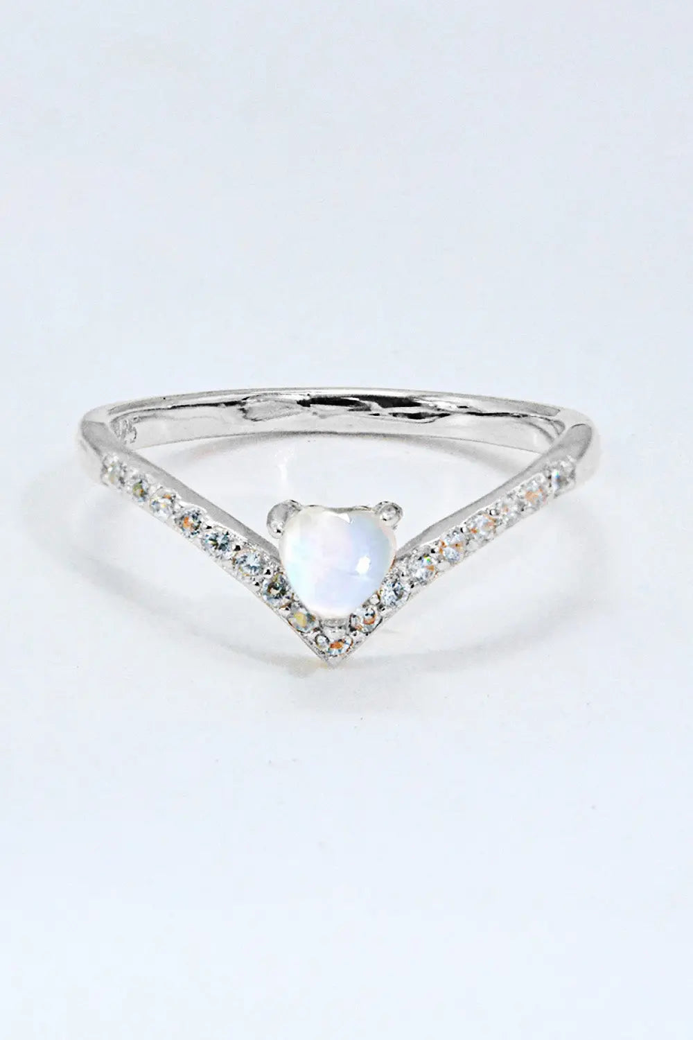 Lovcia Moonstone Heart-Shaped Ring-Rings-Silver-6-Silver