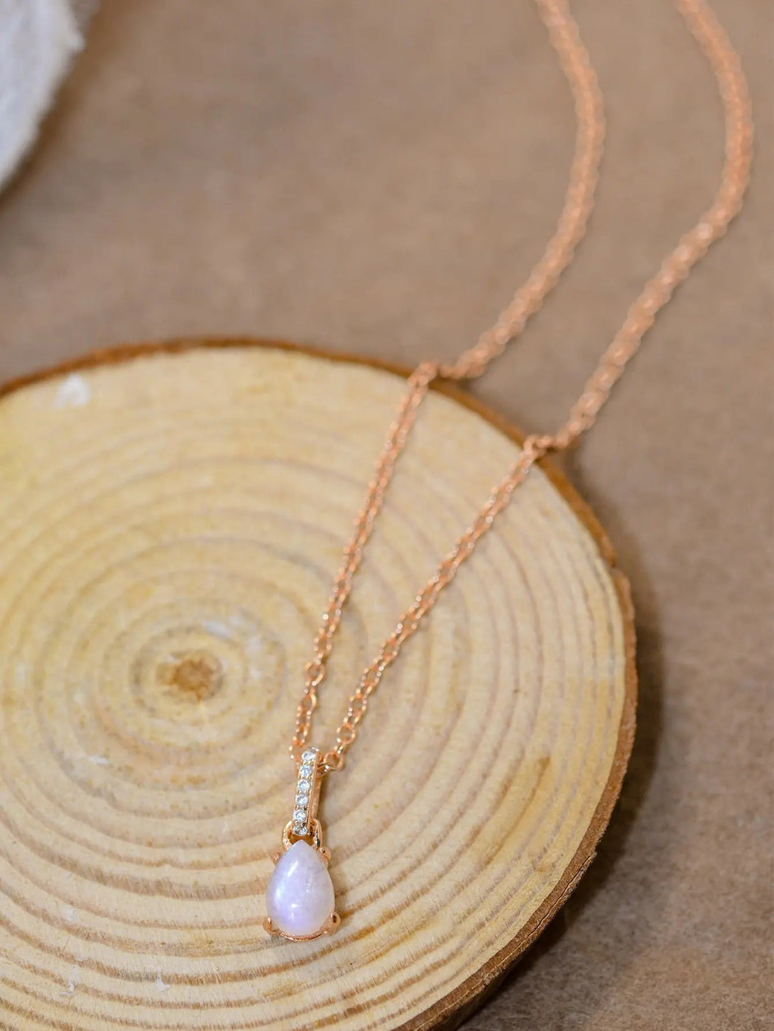 Lovcia Moonstone Teardrop Pendant Necklace-Necklaces-Moonstone-One Size-Moonstone