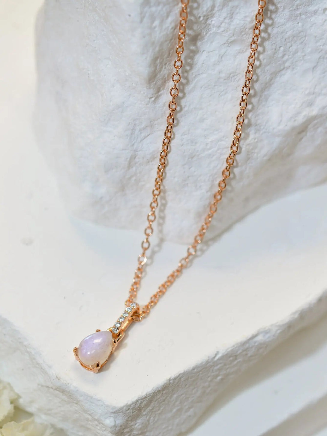 Lovcia Moonstone Teardrop Pendant Necklace-Necklaces-Moonstone-One Size-Moonstone