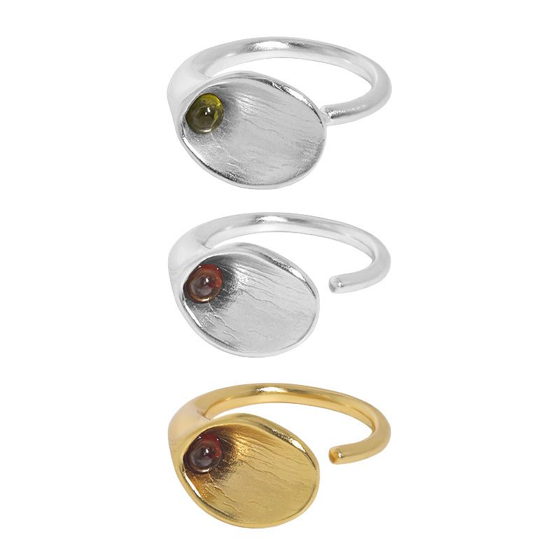 Lovcia Morning Glory CZ Ring 925 Gold Plated Adjustable-Rings-Yellow Gold * Red Cz-Yellow Gold * Red Cz
