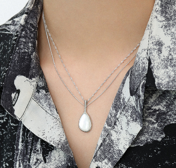 Lovcia Mother Of Shell 925 Sterling Silver Necklace-Necklaces-40cm+5cm-40cm+5cm