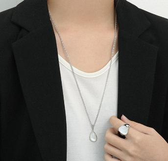 Lovcia Mother Of Shell 925 Sterling Silver Necklace-Necklaces-60cm+5cm-60cm+5cm