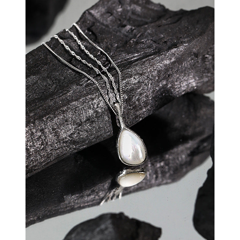 Lovcia Mother Of Shell 925 Sterling Silver Necklace-Necklaces-60cm+5cm-60cm+5cm