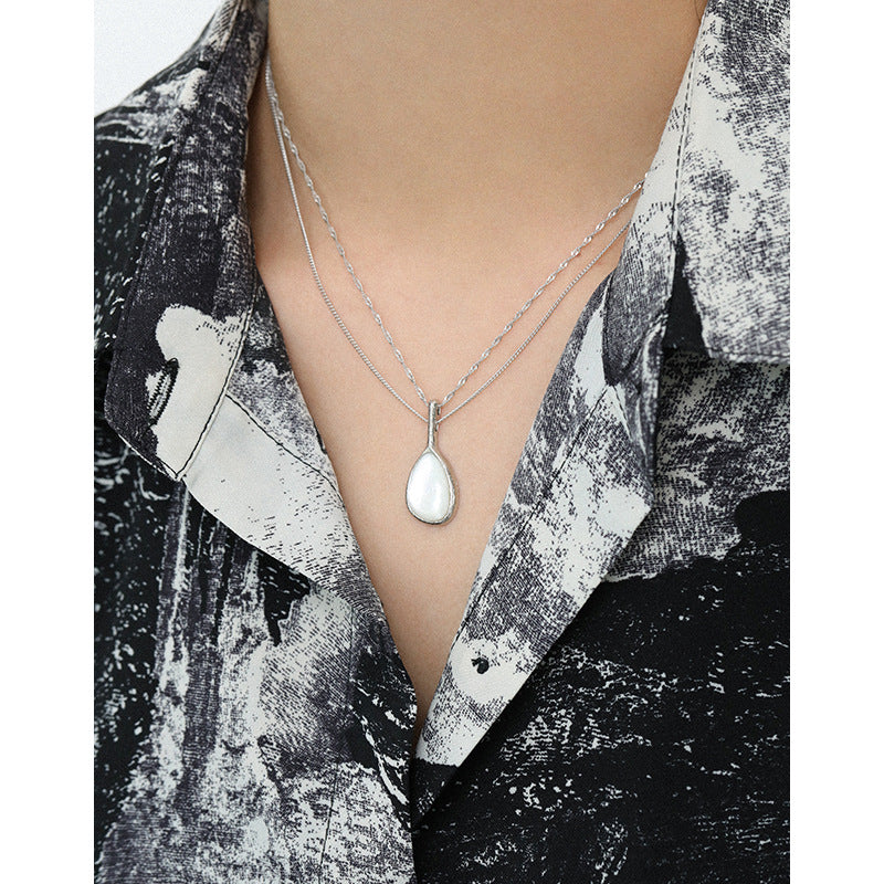 Lovcia Mother Of Shell 925 Sterling Silver Necklace-Necklaces-60cm+5cm-60cm+5cm