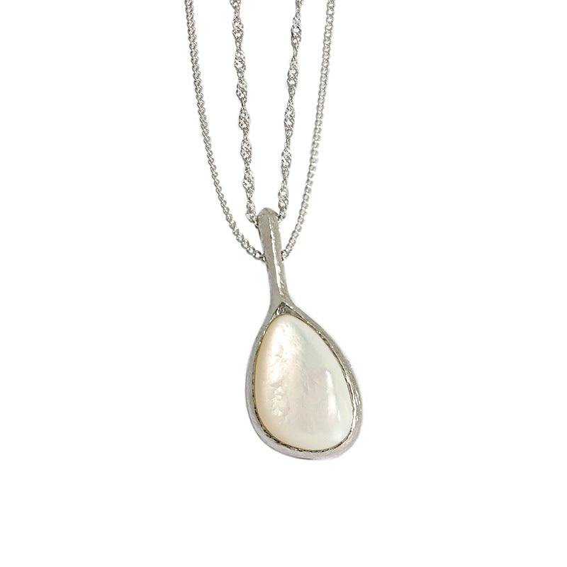 Lovcia Mother Of Shell 925 Sterling Silver Necklace-Necklaces-60cm+5cm-60cm+5cm
