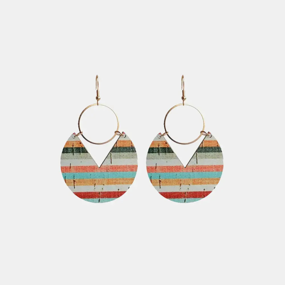 Lovcia Ms.Pac-Man Shape Wooden Dangle Earrings-Earrings-Style A-One Size-Style A
