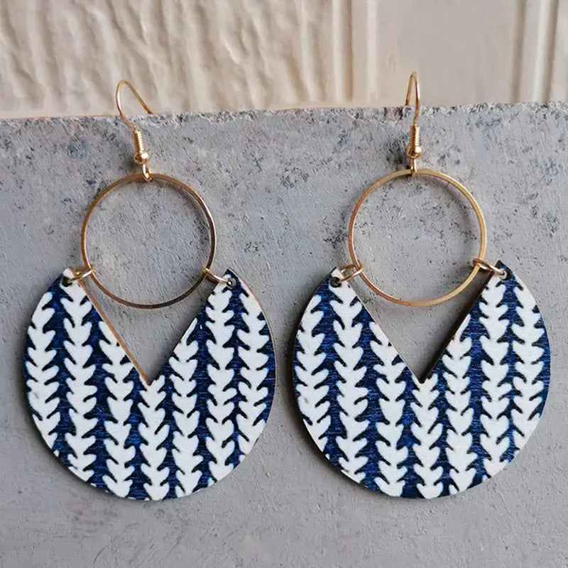 Lovcia Ms.Pac-Man Shape Wooden Dangle Earrings-Earrings-Style E-One Size-Style E