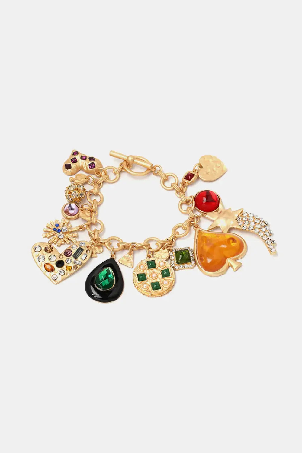 Lovcia Multi Charm Resin Bracelet-Bracelets-Gold-One Size-Gold