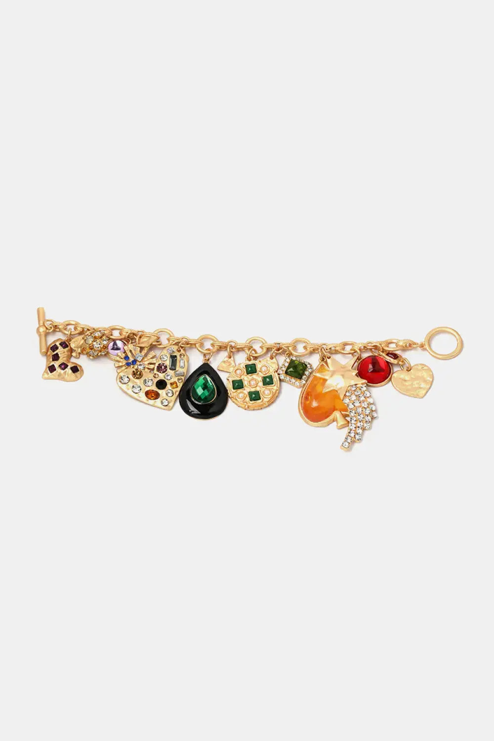 Lovcia Multi Charm Resin Bracelet-Bracelets-Gold-One Size-Gold
