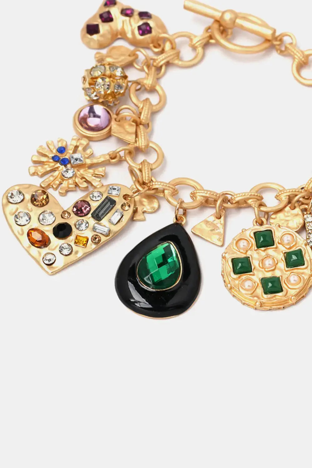 Lovcia Multi Charm Resin Bracelet-Bracelets-Gold-One Size-Gold