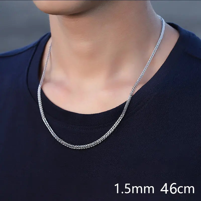 LOVCIA Multi Length Men's And Women's Light Chain 925 Sterling Silver Necklace LOVCIA