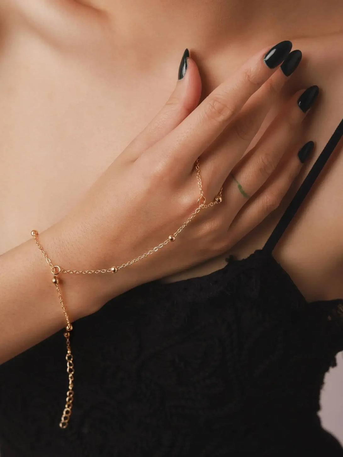Lovcia Multi-style Elegant Gold Plated Stainless Steel Hand Chain Bracelet for Women-Bracelets-Five Pointed Stars Hand Chain-Five Pointed Stars Hand Chain