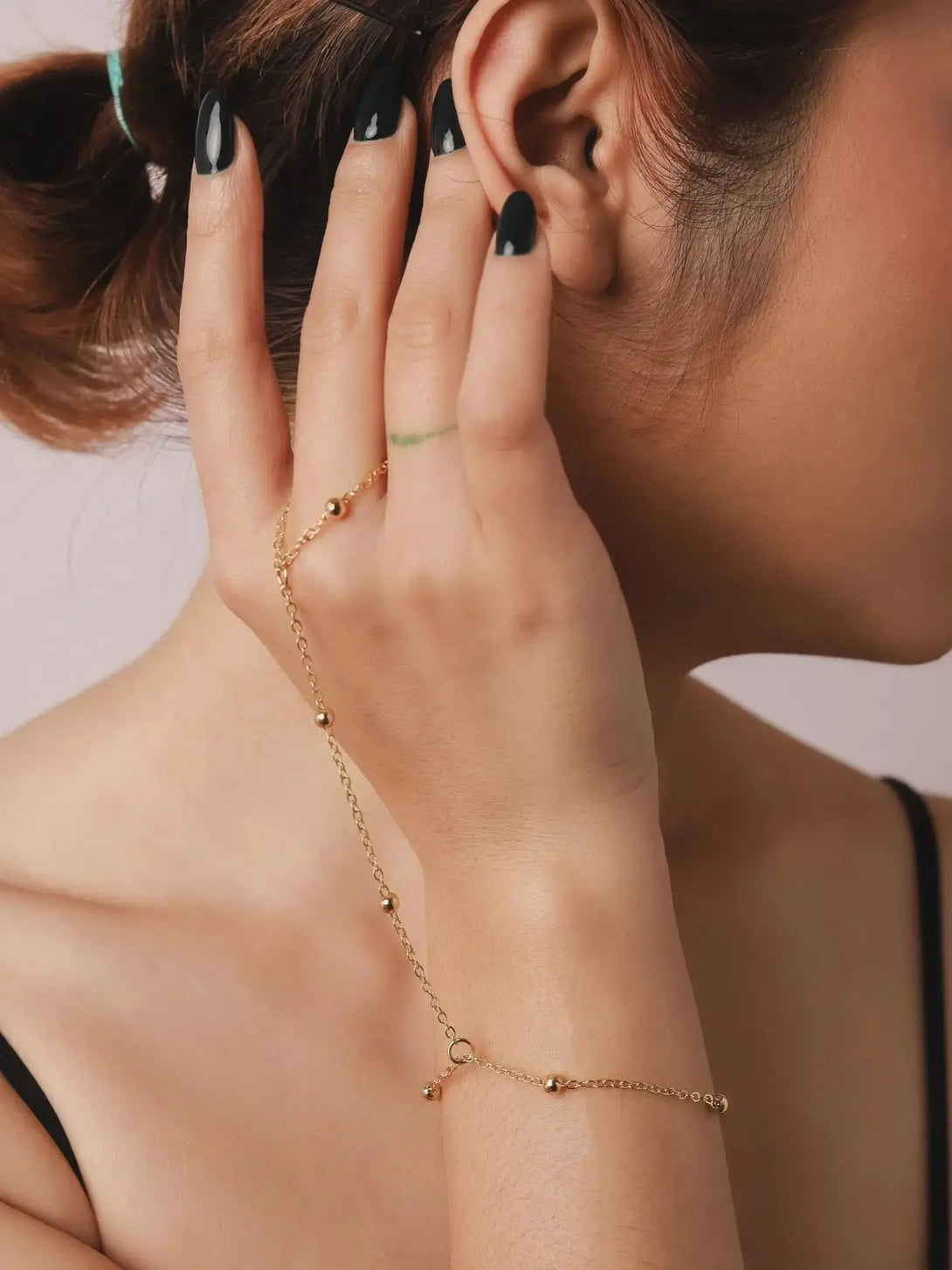 Lovcia Multi-style Elegant Gold Plated Stainless Steel Hand Chain Bracelet for Women-Bracelets-Five Pointed Stars Hand Chain-Five Pointed Stars Hand Chain