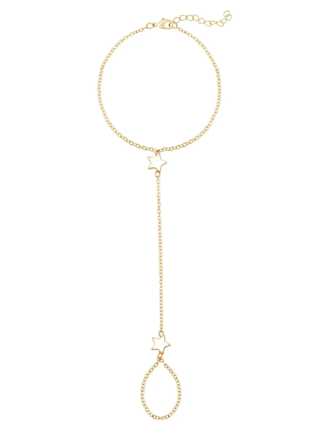 Lovcia Multi-style Elegant Gold Plated Stainless Steel Hand Chain Bracelet for Women-Bracelets-Five Pointed Stars Hand Chain-Five Pointed Stars Hand Chain