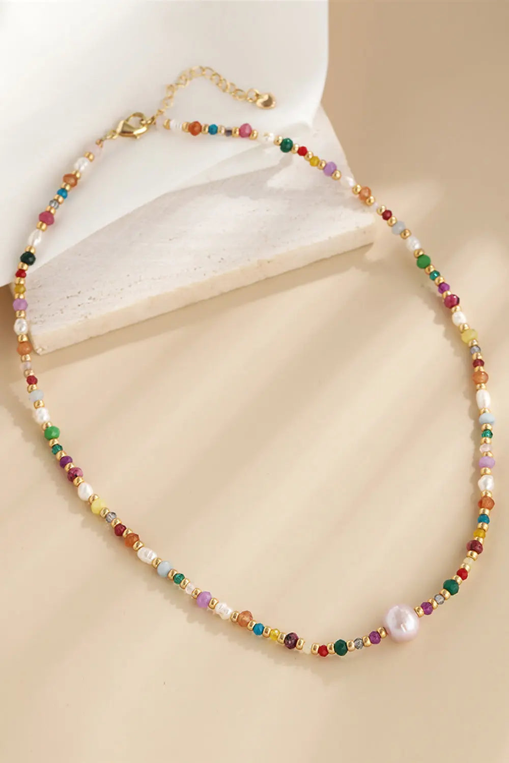 Lovcia Multicolored Bead Necklace-Necklaces-Multicolor-One Size-Multicolor