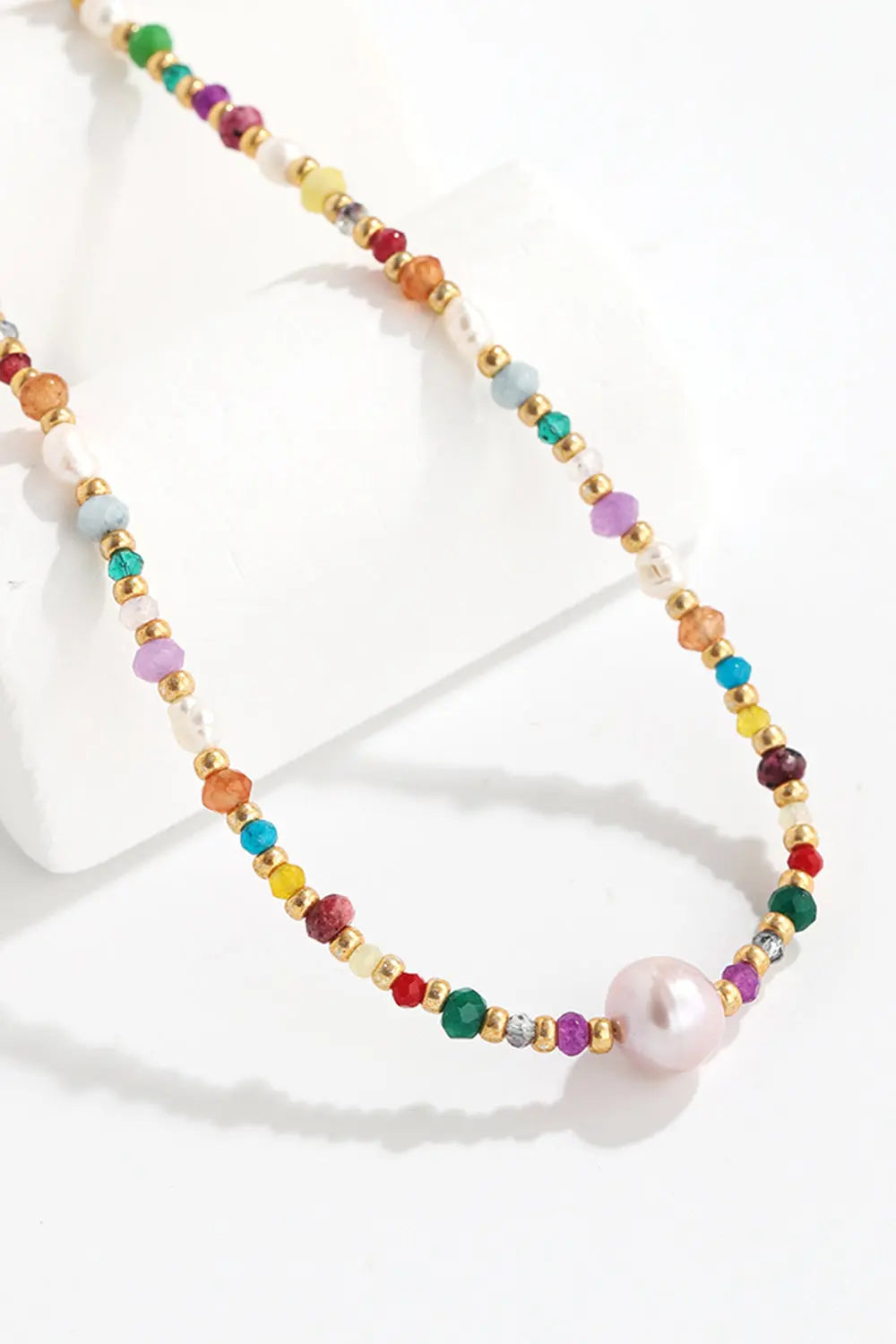 Lovcia Multicolored Bead Necklace-Necklaces-Multicolor-One Size-Multicolor