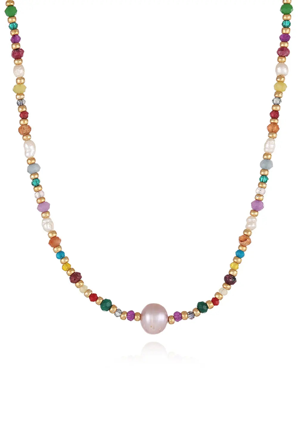 Lovcia Multicolored Bead Necklace-Necklaces-Multicolor-One Size-Multicolor