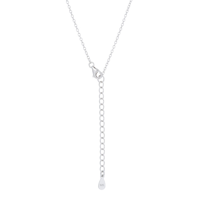 Lovcia Mystic Radiant Cut CZ Rhodium Drop Necklace-Necklaces-