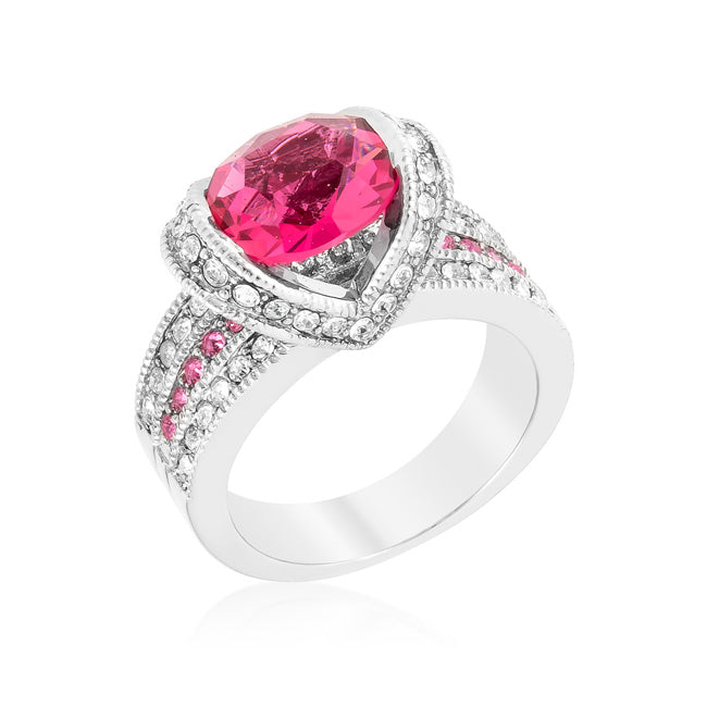 Lovcia Mystic Red Cubic Zirconia Oval Ring-Rings-5-5