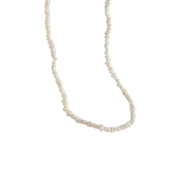 Lovcia Natural Baroque Pearl Necklace 925 Silver 390mm-Necklaces-