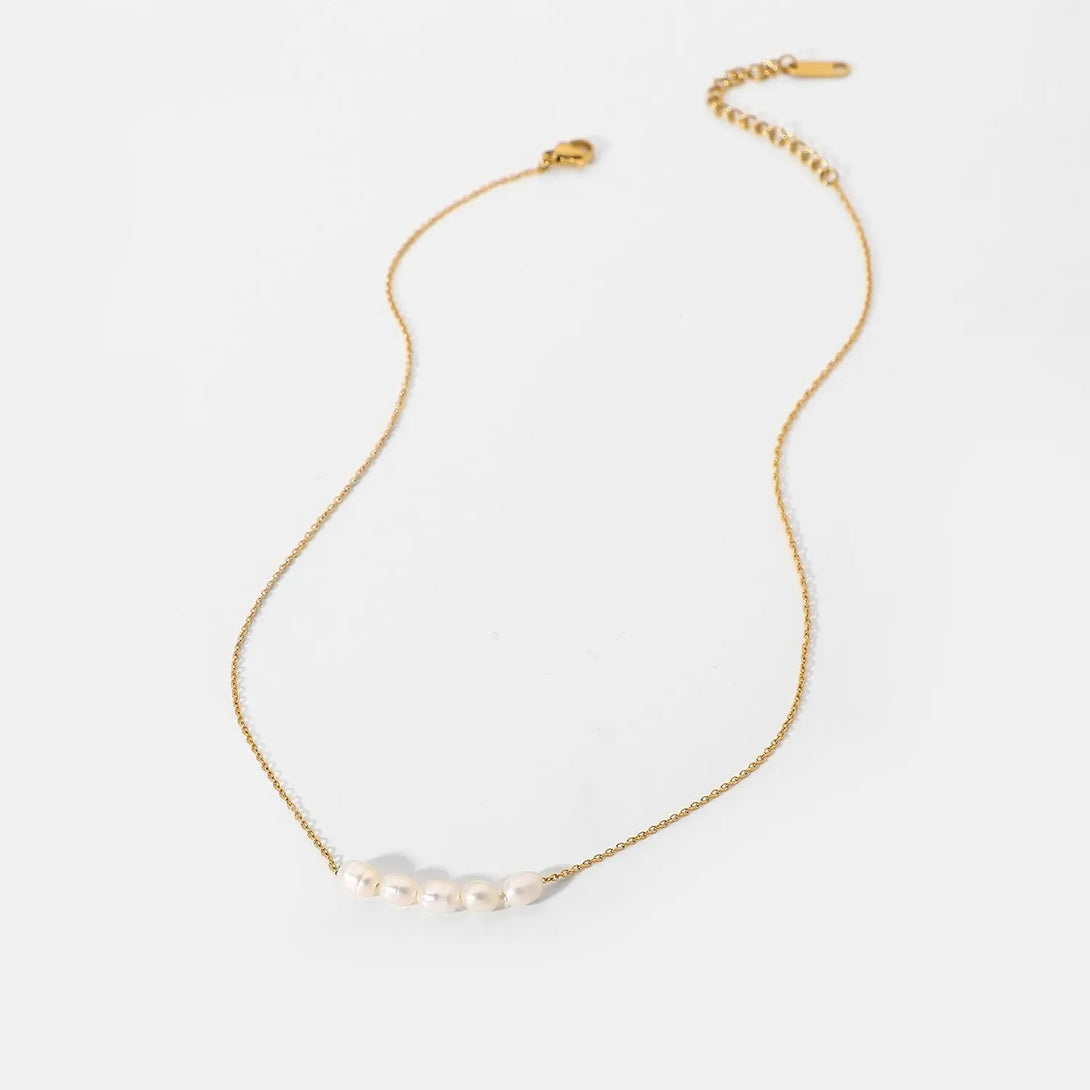 Lovcia Natural Freshwater Pearl Necklace Jewellery for Women - 18K Gold-plated Collarbone Necklace-Necklaces-JDN20381-JDN20381