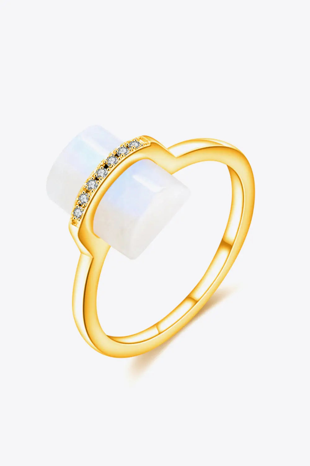 Lovcia Natural Moonstone Platinum-Plated Ring-Rings-Gold-6-Gold