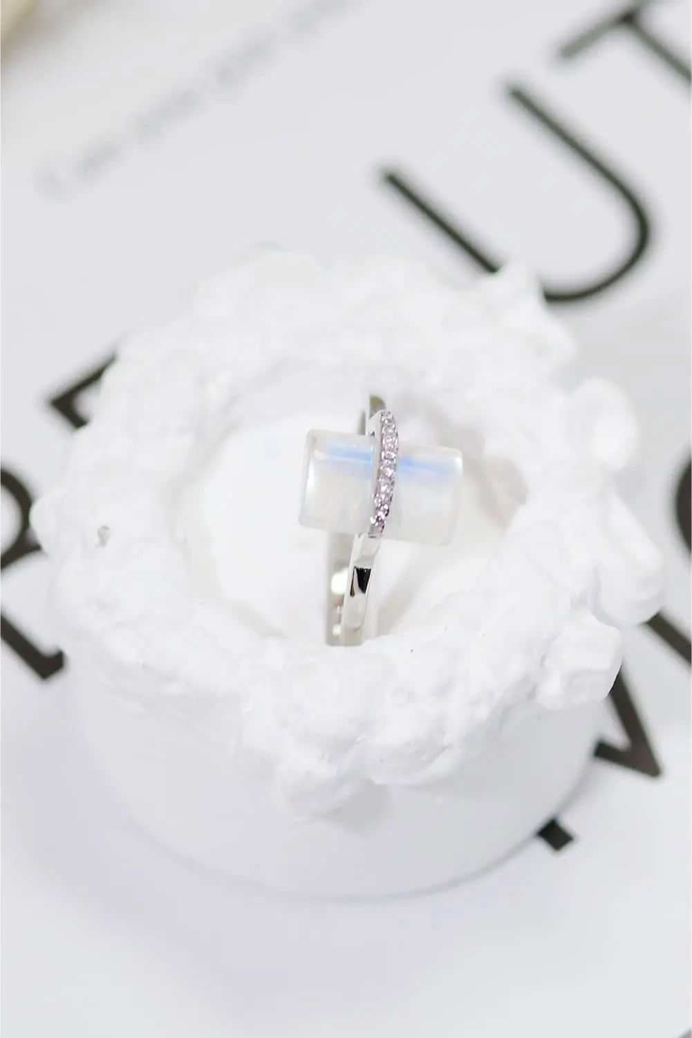 Lovcia Natural Moonstone Platinum-Plated Ring-Rings-Silver-6-Silver