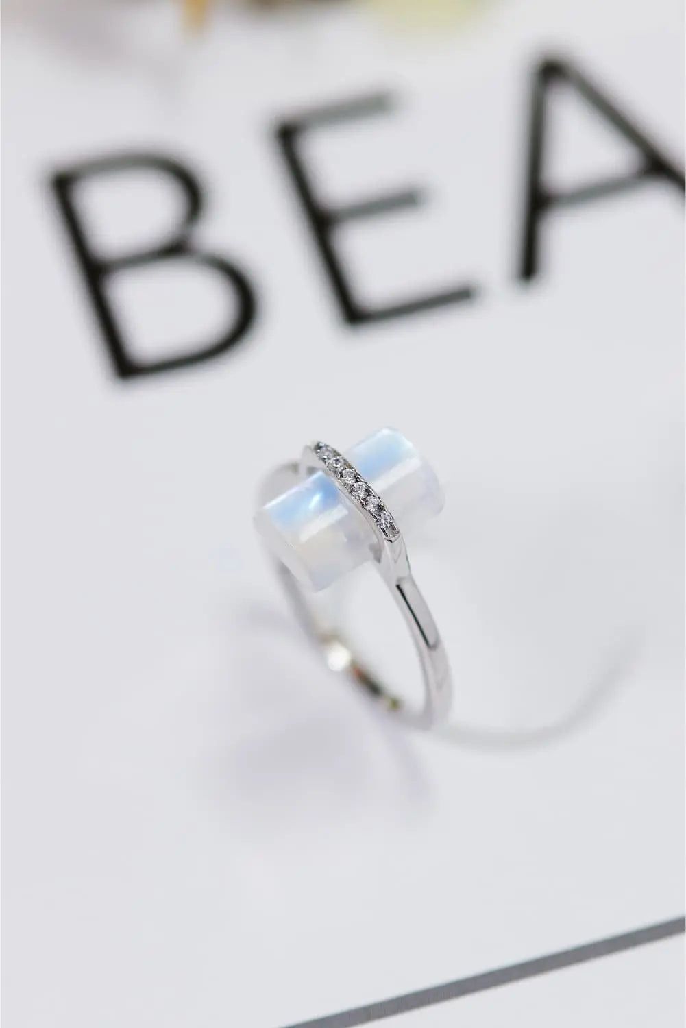 Lovcia Natural Moonstone Platinum-Plated Ring-Rings-Silver-6-Silver