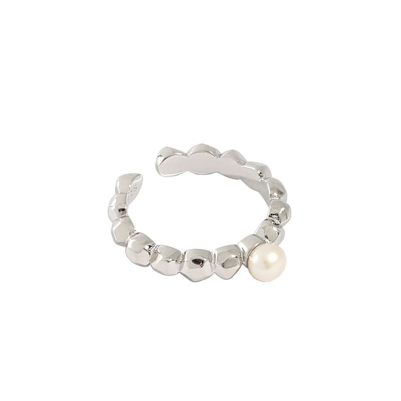 Lovcia Natural Pearl Bead Ring 5mm Adjustable Gold Tone-Rings-Yellow Gold-