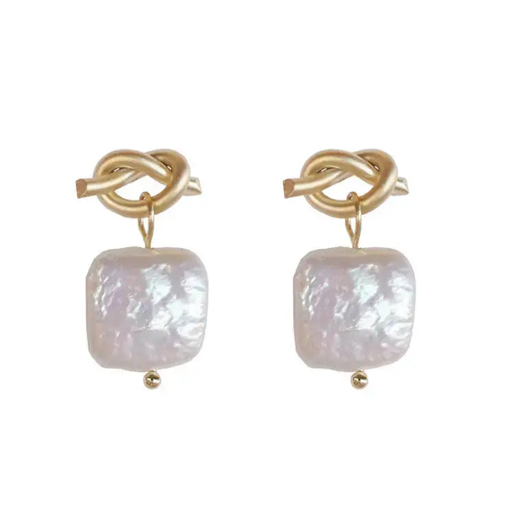 Lovcia Natural pearl earrings-Earrings-Gold-Gold