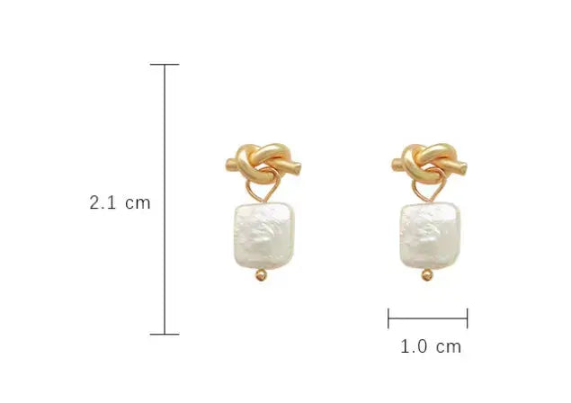 Lovcia Natural pearl earrings-Earrings-Gold-Gold