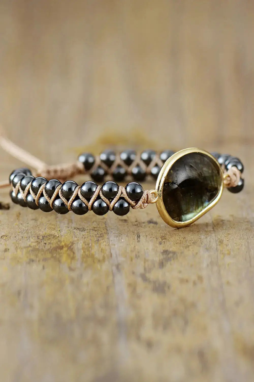 Lovcia Natural Stone Beaded Bracelet-Bracelets-Black-One Size-Black