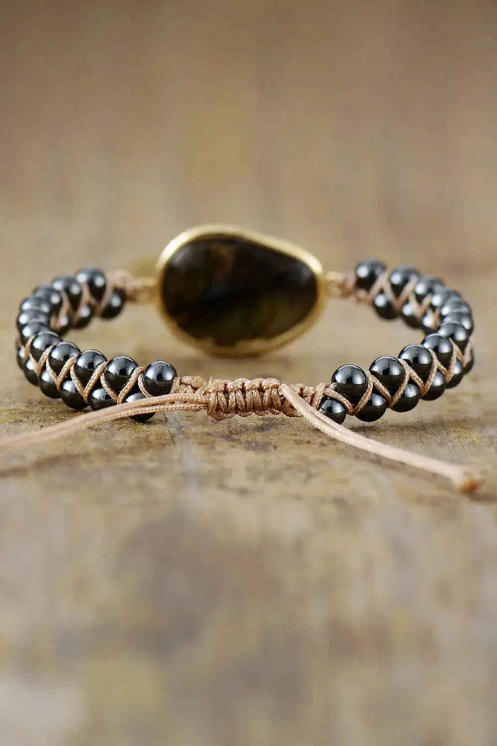 Lovcia Natural Stone Beaded Bracelet-Bracelets-Black-One Size-Black