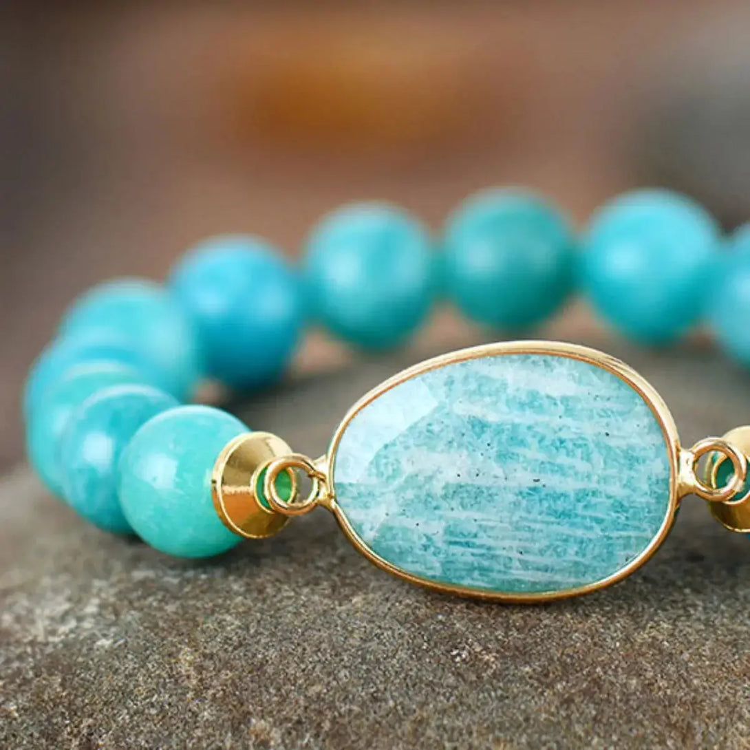Lovcia Natural Stone Beaded Bracelet-Bracelets-Gold-One Size-Gold