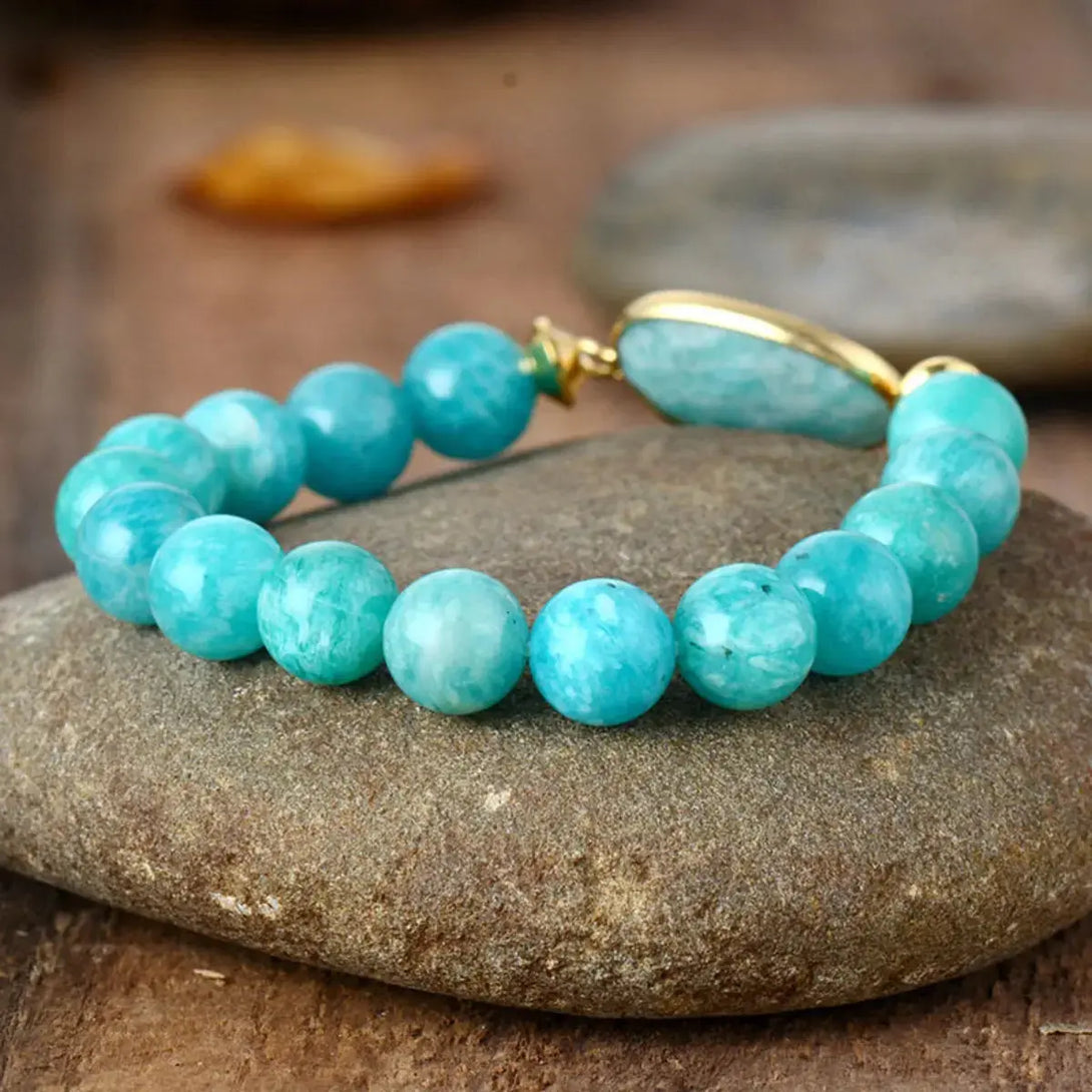 Lovcia Natural Stone Beaded Bracelet-Bracelets-Gold-One Size-Gold