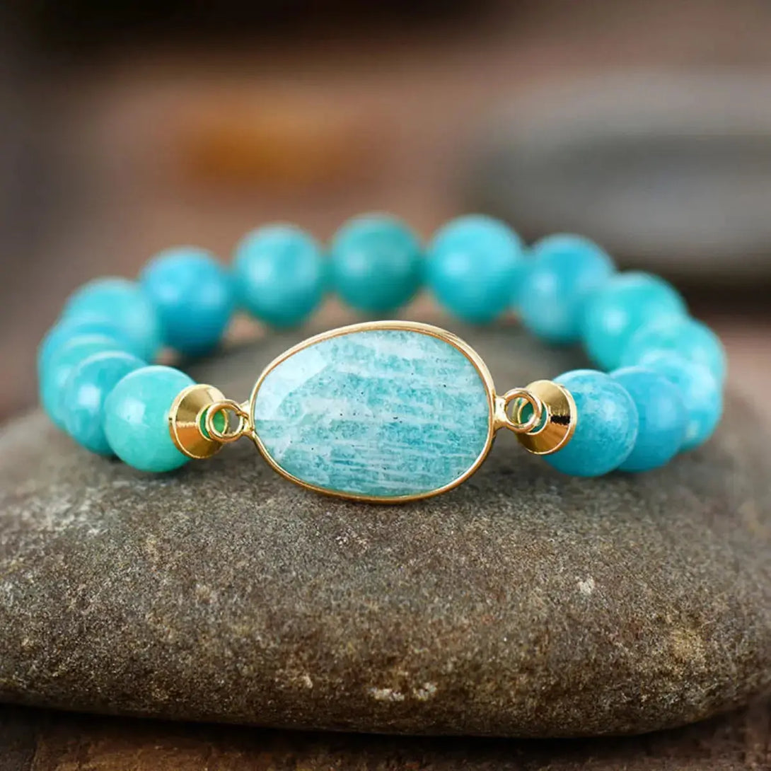 Lovcia Natural Stone Beaded Bracelet-Bracelets-Mint Blue-One Size-Mint Blue